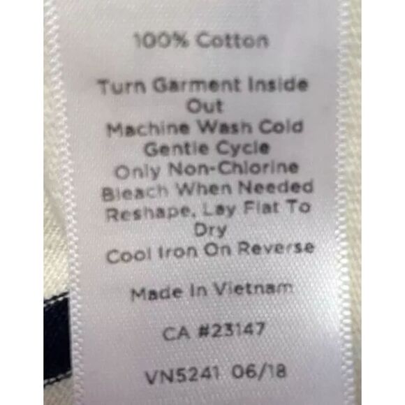 𝅺Talbots Women's Cream Colored long sleeve top with Strips gold dots Size L - Picture 9 of 9